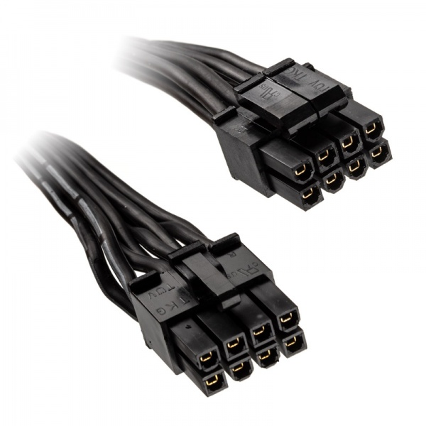 Silverstone 8 pin ATX to 4 + 4 pin cable 350mm - black