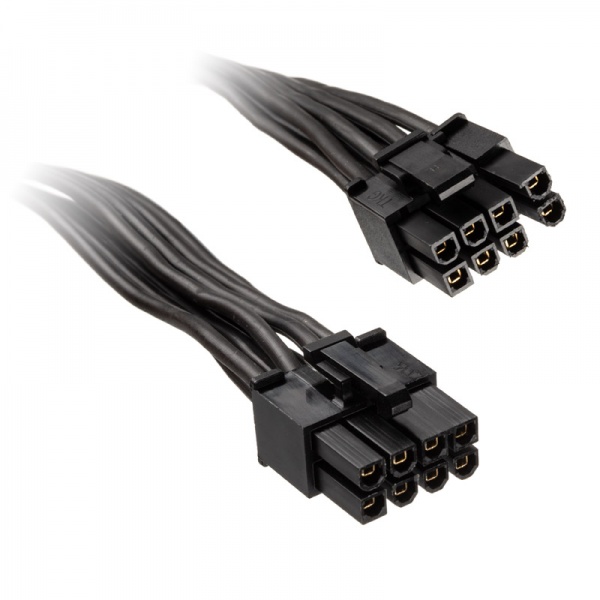 Silverstone 8 pin PCIe to 6 + 2 pin PCIe cable 350mm - black