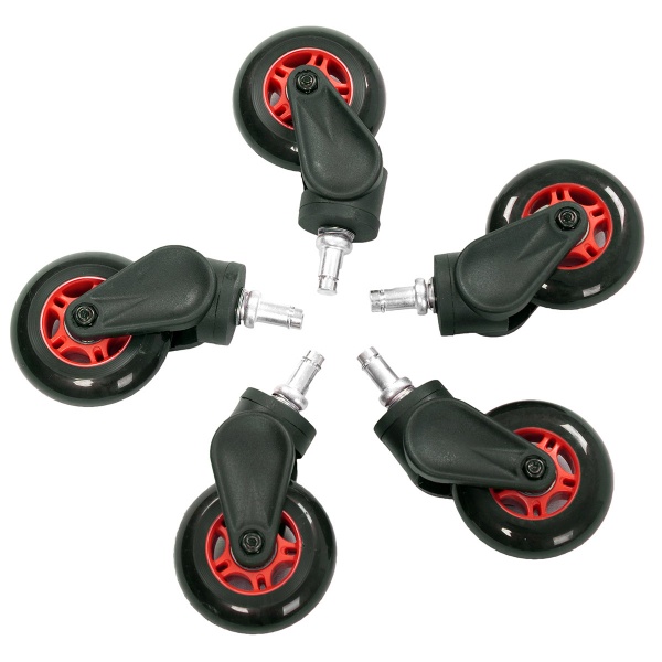 AKRACING Rollerblade Caster Wheels Set of 5 - Red