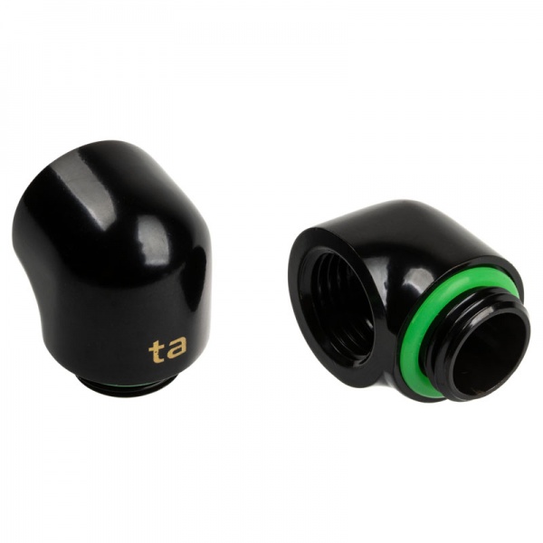 BitsPower Touchaqua adapter 90 degrees G1 / 4 inch male to G1 / 4 inch female - 2 pack, black