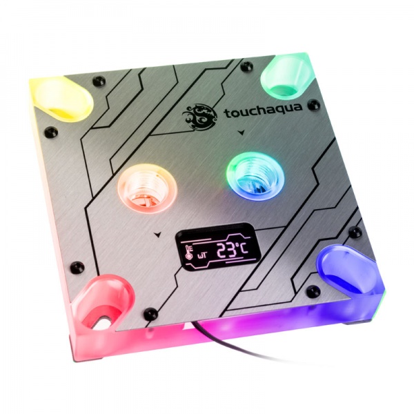 BitsPower Touchaqua Summit MS OLED Intel CPU water cooler - Digital RGB, copper