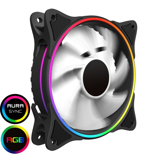 Game Max Mirage White Fins Rainbow RGB 5V Addressable 3pin Header & 3pin M/B
