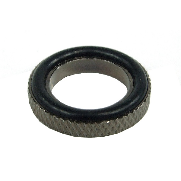 Spacer ring 3mm - knurled - silver black plated