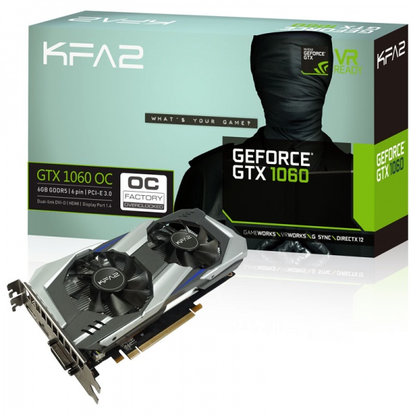KFA2 GeForce GTX 1060 OC, 6144 MB GDDR5