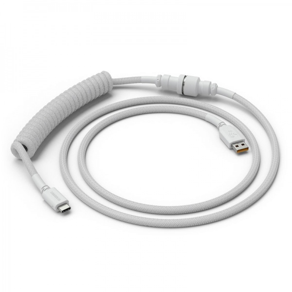 Glorious Coiled Cable Ghost White, USB-C to USB-A spiral cable - 1.37m, white