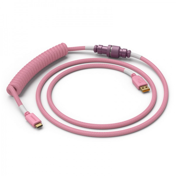 Glorious Coiled Cable Prism Pink, USB-C to USB-A spiral cable - 1.37m, pink  [GATA-1700] from WatercoolingUK