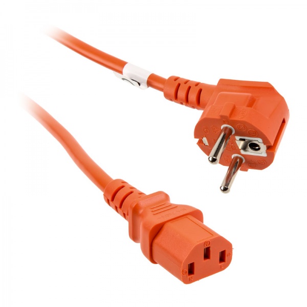 Kolink power cable SchuKo on power pack C13, orange - 1,8m