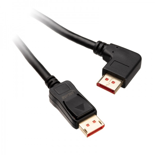 InLine 8K (FUHD) DisplayPort cable, angled left, black - 2m