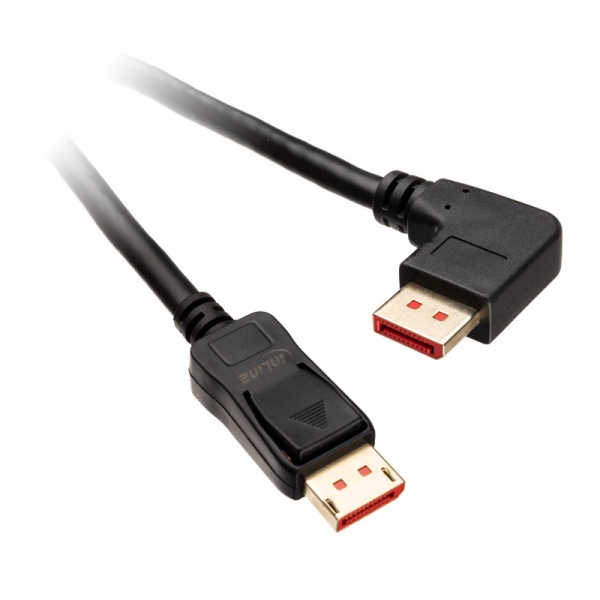 InLine 8K (FUHD) DisplayPort cable, angled right, black - 2m