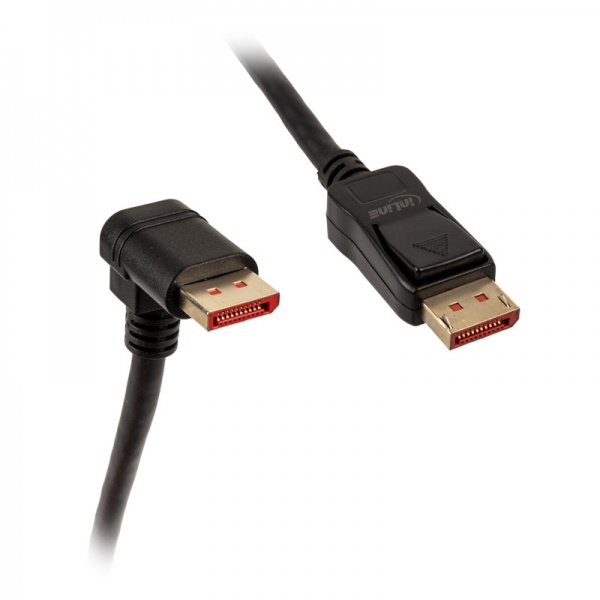 InLine 8K4K DisplayPort cable, angled downwards, black - 2m
