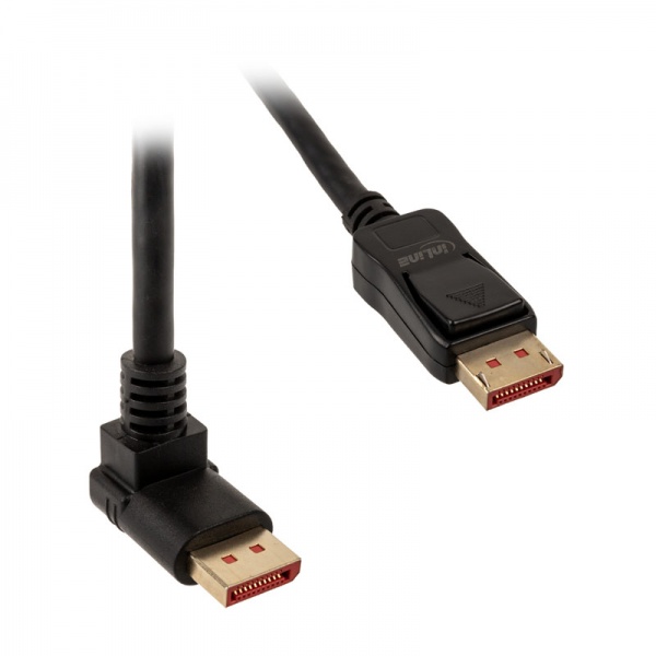 InLine 8K4K DisplayPort cable, angled upwards, black - 1m
