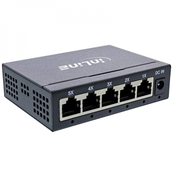 Inline Gigabit Network Switch 5-Port, 1GBit/s, Fanless