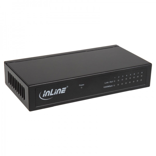InLine Gigabit Network Switch 8-Port, 1GBit / s, Desktop, fanless
