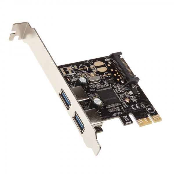 InLine interface card, 2x USB 3.0 SATA power (LP incl.) - PCI