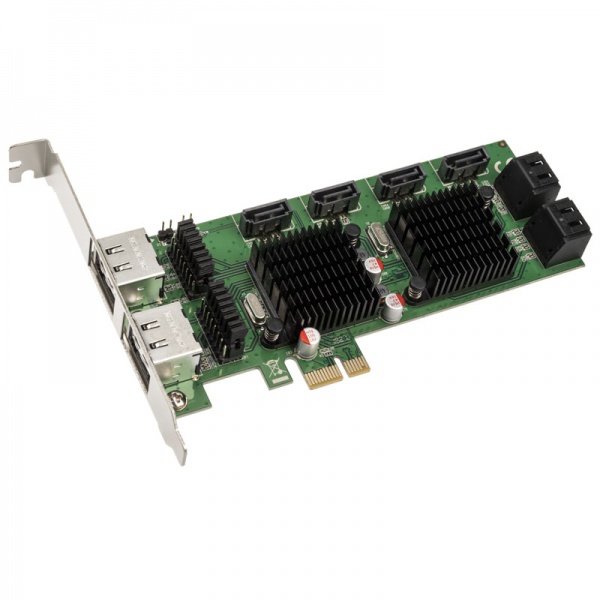 InLine Interface card, PCIe 2.0, 8x SATA 6Gb / s, 4x eSATA