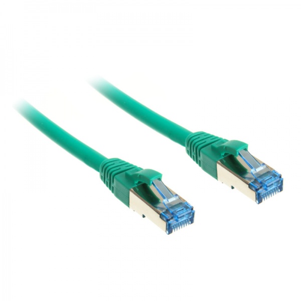 InLine patch cable Cat.6A, S / FTP (PiMf), 500MHz, green, 10m