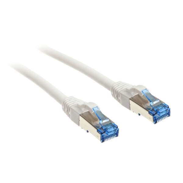 InLine patch cable Cat.6A, S / FTP (PiMf), 500MHz, White, 0.5m