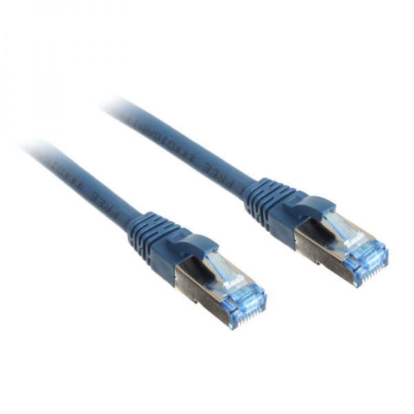 InLine Patch Cable Cat.6A, S/FTP (PiMf), 500MHz, blue, 7,5m