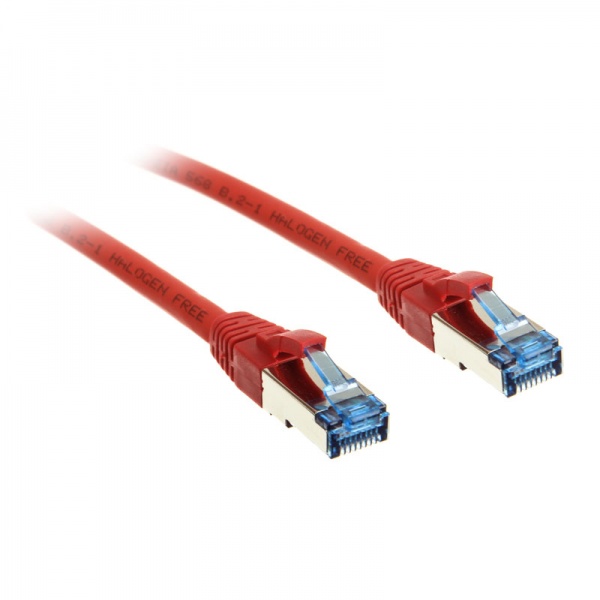 InLine Patch Cable Cat.6A, S/FTP (PiMf), 500MHz, red, 3m