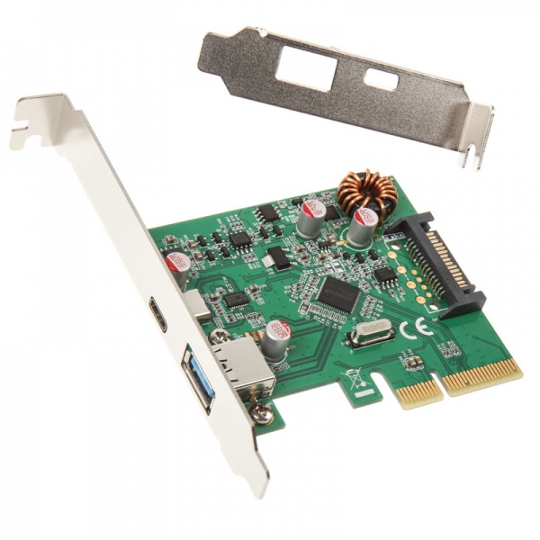 InLine USB 3.1 interface card 2x - Type A + Type C - including LP.