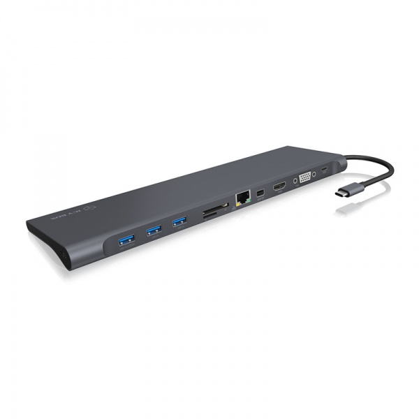 ICY BOX IB-DK2102-C Multi DockingStation, USB 3.0 Type C, HDMI, Mini DP, Ethernet - black