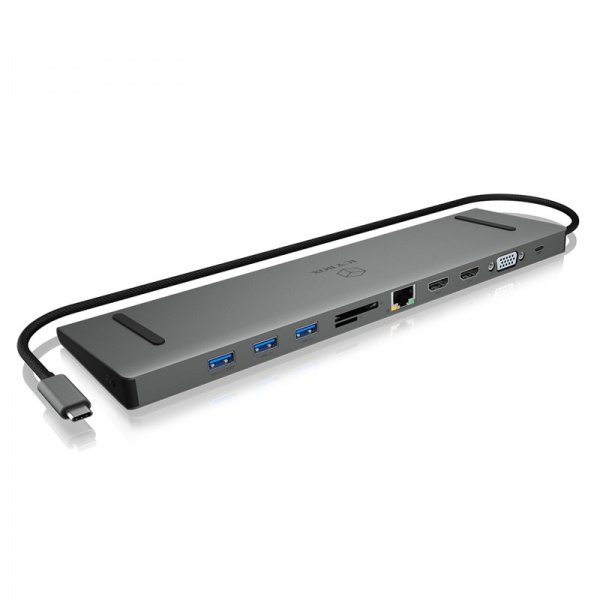 ICY BOX IB-DK2106-C Multi DockingStation, USB 3.0 Type C, HDMI, DP, Ethernet - anthracite