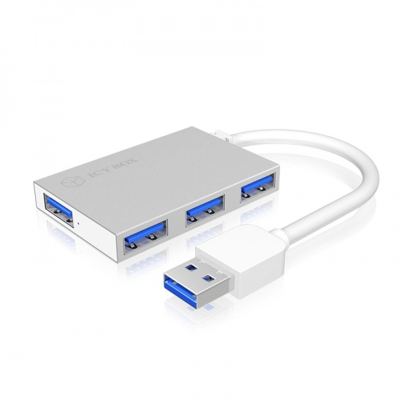 ICY BOX IB-HUB1402 HUB, 4x USB 3.0, aluminum housing, silver