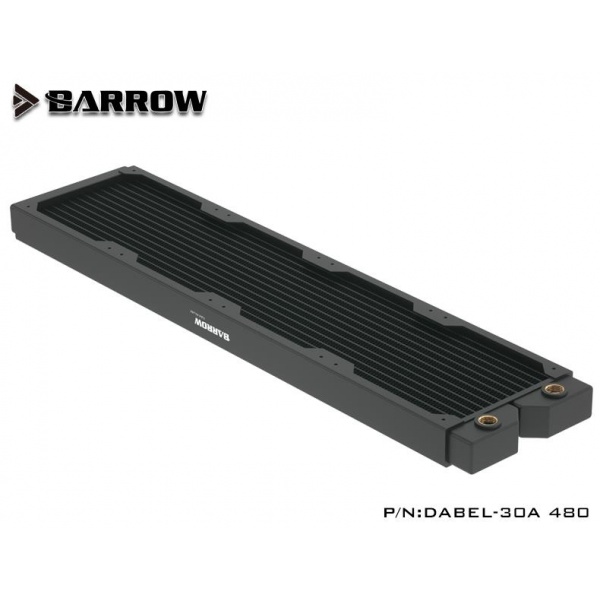 Barrow Dabel-A Series 480mm (4x120) Slim Line Copper Radiator - Black