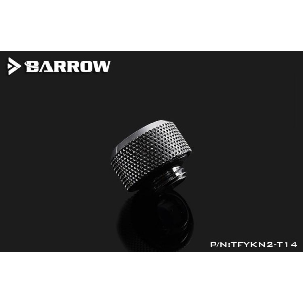 Barrow G1/4 - 14mm OD Anti Off Rubber Seal Hard Tube Compression Fitting - Shiny Silver