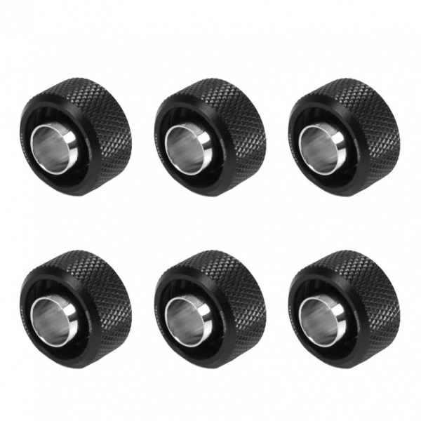 Barrow G1/4 - 16/10mm Flexible Tube Compression Fitting - Black (6 Pack)