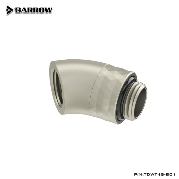 Barrow G1/4 Dazzle Series Male Rotary to 45 Degree Female Angle - White Silver