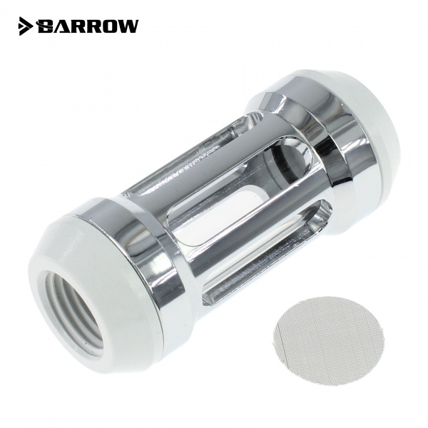 Barrow G1/4 Female Inline Composite Filter Quartz Glass - Silver / White
