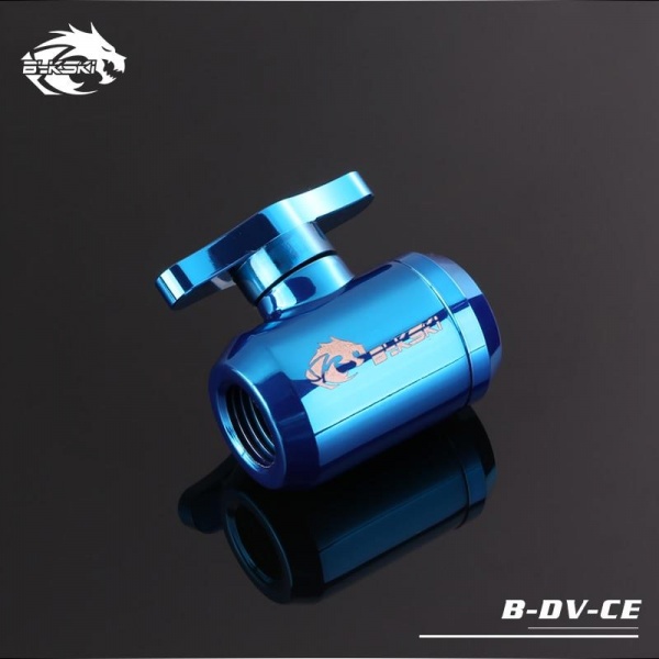 Bykski B-DV-CE, G1/4 Male / Male Mini Ball Valve Tap - Blue