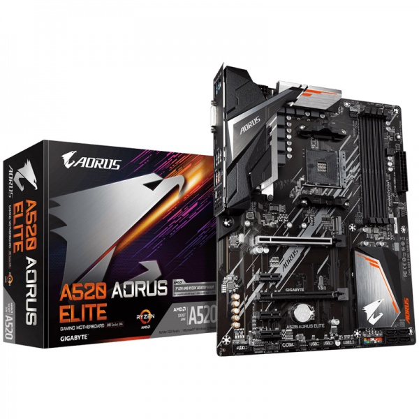 Gigabytes A520 Aorus Elite, AMD A520 Mainboard - Socket AM4