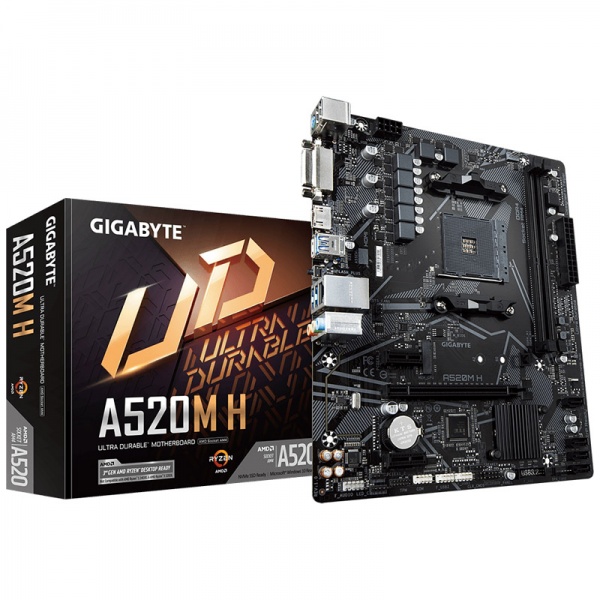 Gigabytes A520M H, AMD A520 motherboard - Socket AM4