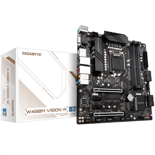 Gigabytes W480M Vision W, Intel W480 mainboard - Socket 1200