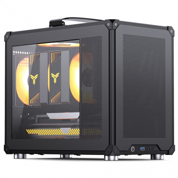 Jonsbo C6 MAX PC Case, Mini Case, Micro-ATX, Tempered Glass - Black