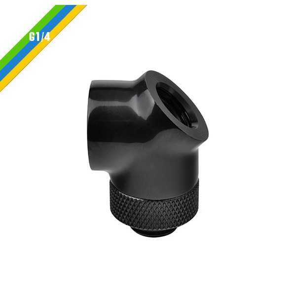 Thermaltake Pacific G1/4, 45 and 90 Degree Adapter Fitting - Black