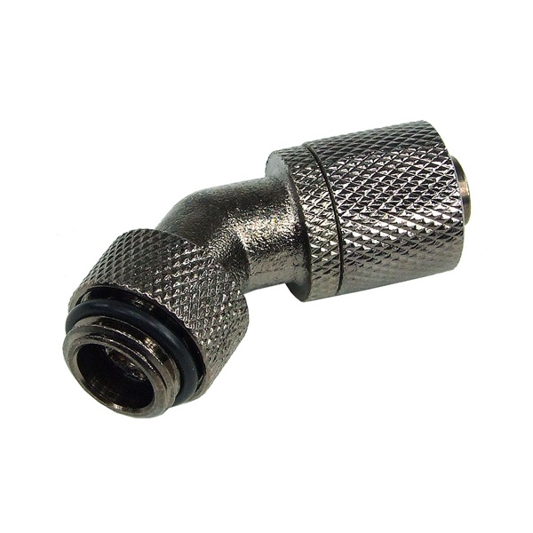 10/8mm (8x1mm) Compression Fitting G1/4 45- Rotary - Knurled Black Nickel
