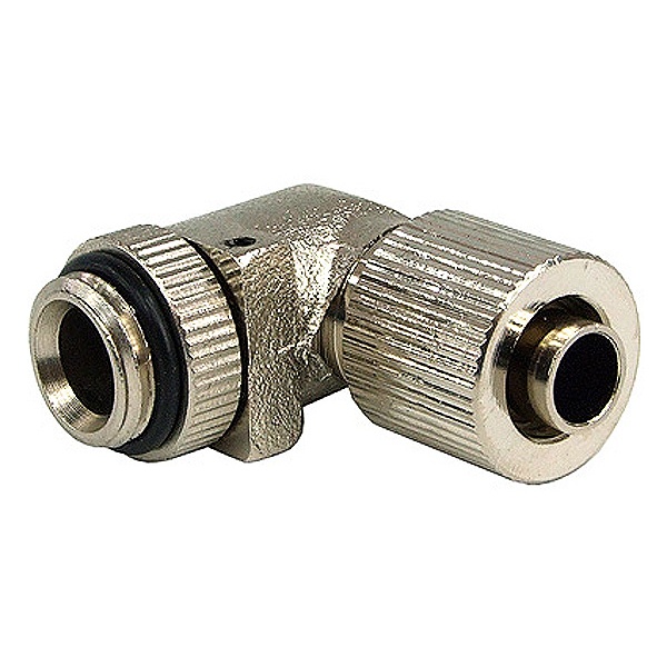 10/8mm (8x1mm) Compression Fitting G1/4 90- Rotary - Compact - Silver