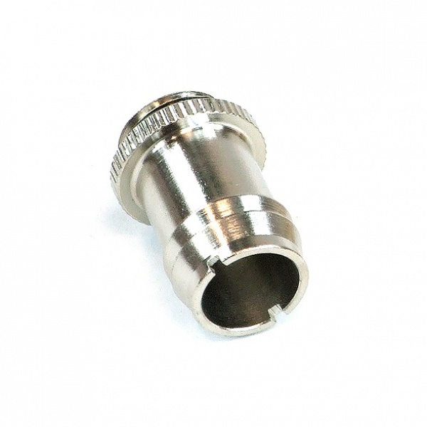 13mm (1/2) Fitting G1/4 With O-Ring Knurled - Silver Nickel Plated