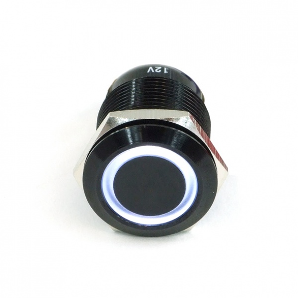 Push-Button 16mm Aluminum Black White Ring Lighting 5pin