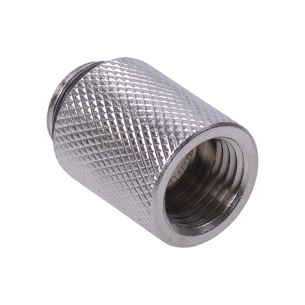 Extension G1/4 to G1/4 - 25mm - Knurled - Silver Nickel Plated