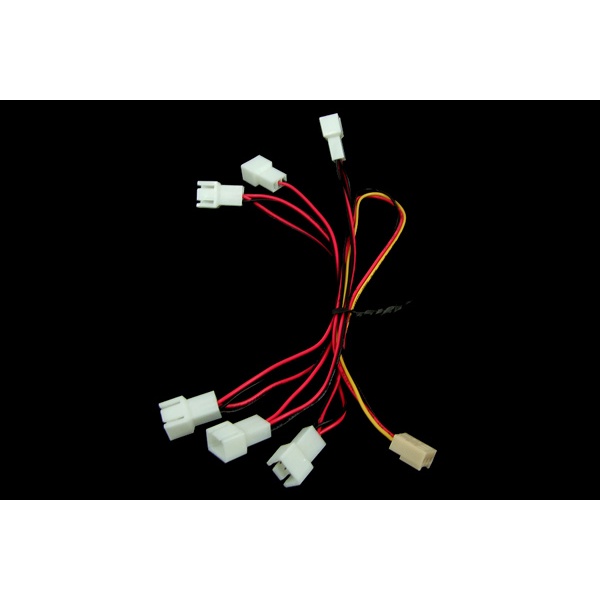 Fan adaptor cable 3Pin to 6x 3Pin Molex (6x15cm)
