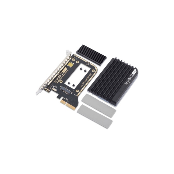 Aquacomputer kryoM.2 evo PCIe 3.0 x4 adapter for M.2 NGFF PCIe SSD, M-Key with passive heatsink