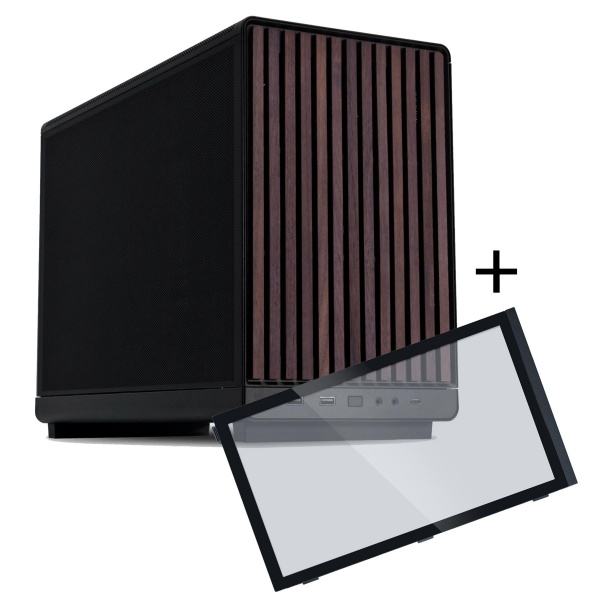 Lian Li DAN Cases A3-mATX Wood Edition Glass Panel Case, Micro-ATX - Walnut Bundle