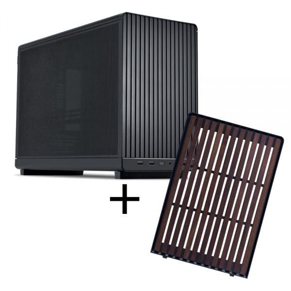 Lian Li DAN Cases A3-mATX Wood Edition PC Case, Micro-ATX - Black + Walnut Bundle