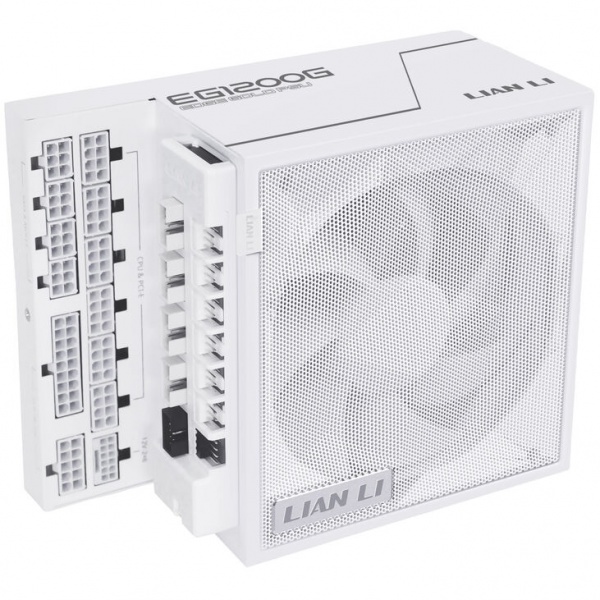Lian Li EDGE GOLD 1200 80 PLUS Gold power supply, PCIe 5.1, ATX 3.1 - 1,200 Watt, white, incl. USB hub