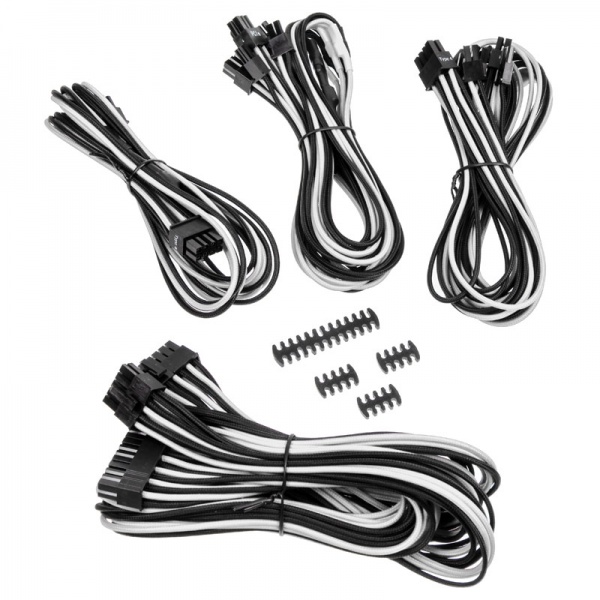 Corsair Premium Sleeved Cable Set - white / black