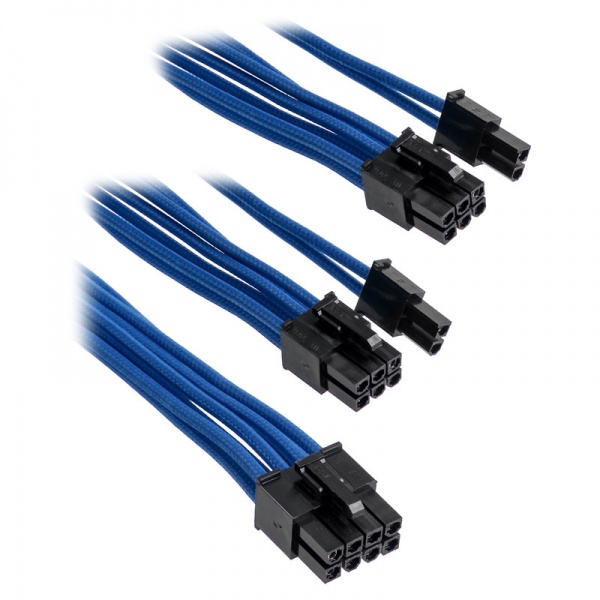Corsair Premium Sleeved PCIe Dual Cable, Double Pack - blue